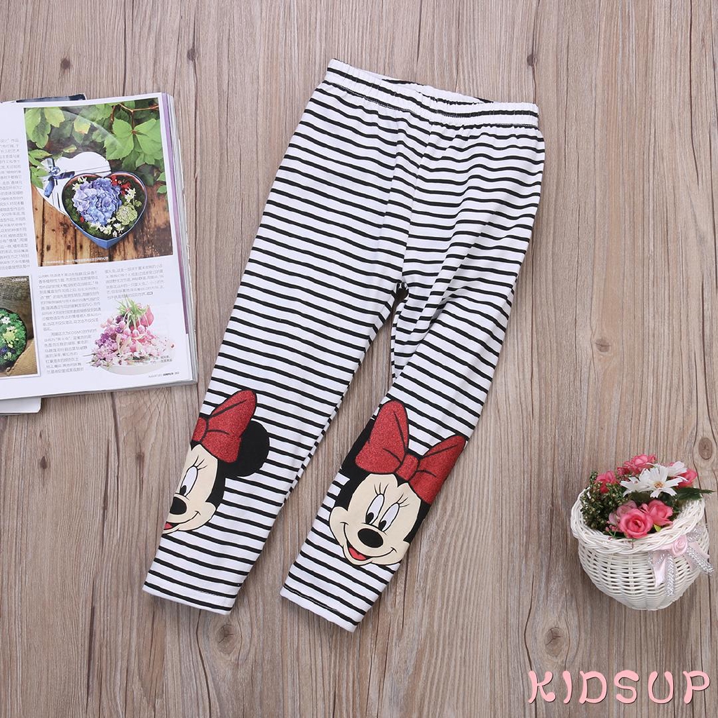 Quần legging dài in hình chuột mickey minnie xinh xắn cho bé gái từ 2-7 tuổi