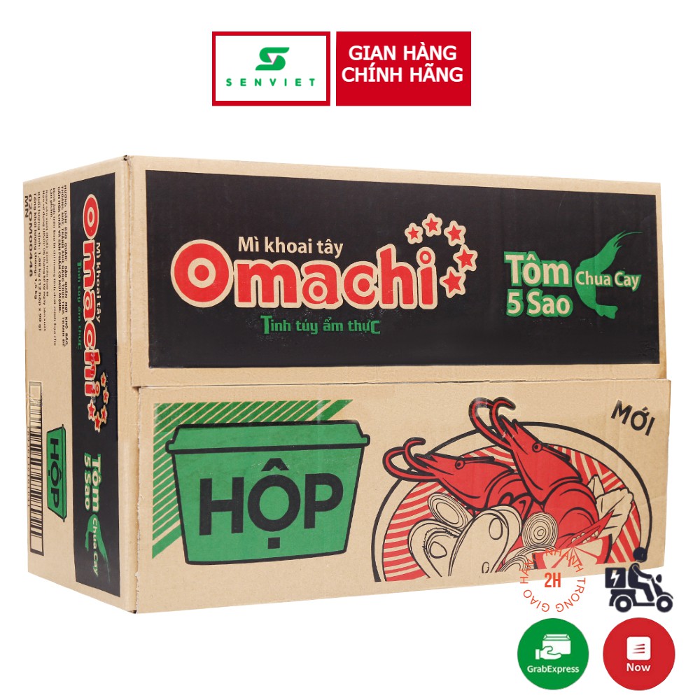 THÙNG 12 TÔ MÌ OMACHI TÔ TÔM CHUA CAY/ XỐT BÒ HẦM/ SƯỜN HẦM NGŨ QUẢ 90GR