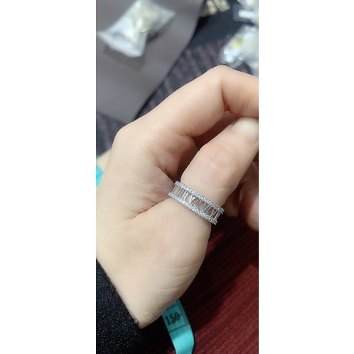Nhẫn xích trơn chữ số La Mã hở bạc thật NGỌC MẬU hđ
