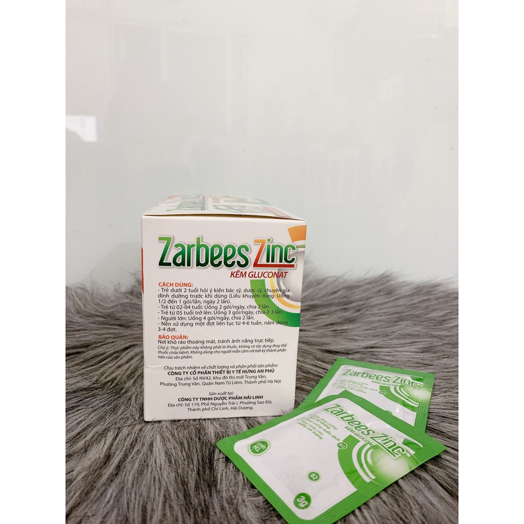 Kẽm gói Zarbees ZinC, bổ sung kẽm, hỗ trợ ăn ngon, tăng sức đề kháng, tăng miễn dịch, chống còi xương