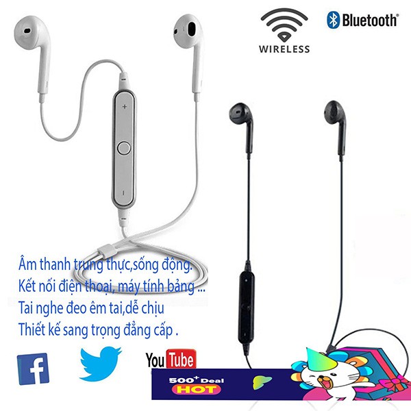 [Mã ELFLASH5 giảm 20K đơn 50K] Tai nghe bluetooth không dây thể thao S6 | BigBuy360 - bigbuy360.vn