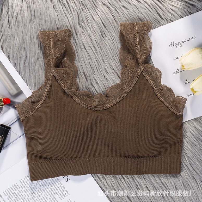 Áo Bra Bralete Ren Nữ LUHAZO 2 Dây Cao Cấp Có Đệm Mút Dáng Crotop sexy siêu quyến rũ co giãn  tôn Vòng 1 DK7T201