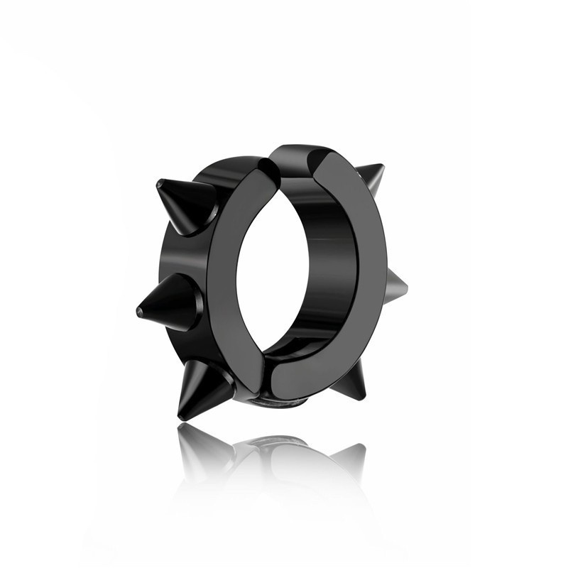 Khuyên Tai Unisex Không Cần Bấm Lỗ GIÁ 1 CHIẾC Tròn Đinh Tán Gai Nhọn Unisex Thép Titan Không Gỉ Phong Cách Punk Gothic