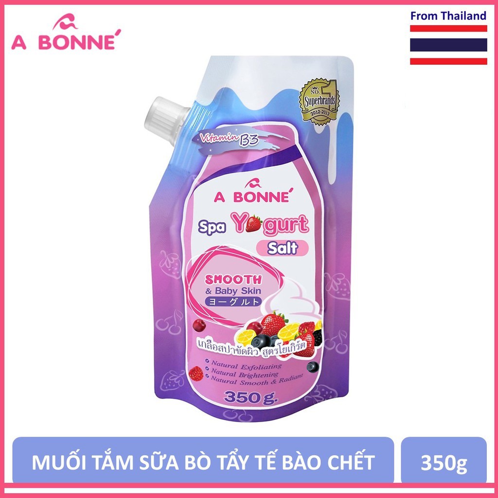 Muối Tắm Sữa Chua Tẩy Tế Bào Chết A Bonne Spa Yogurt Salt Thái Lan 350gr