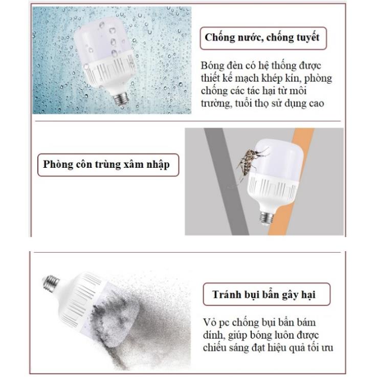 Bộ 5 bóng đèn led búp trụ 9w kín nước siêu bền