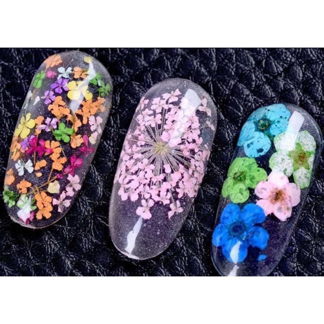 Hoa khô trang trí móng làm nail cực đẹp, Phụ kiện móng làm nail hoa khô lụa chuyên ẩn móng - Hoa Nhỏ