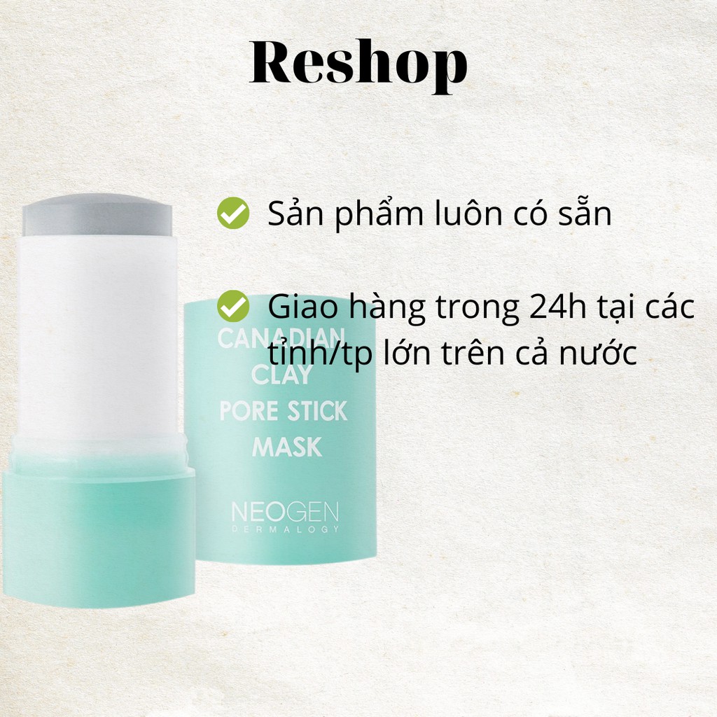 Thanh Lăn Đất Sét Giảm Mụn Đầu Đen Neogen Dermalogy Canadian Clay Pore Stick 28g