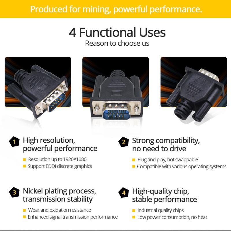 Bộ Chuyển Đổi Khóa Màn Hình Ảo VGA EDID Không Đầu Cho DDC EDID Vi