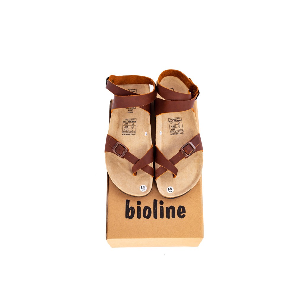 [DÉP DA BÒ] B02 - Dép da xỏ ngón sandal Bioline có quai hậu cao cổ - Blue Store