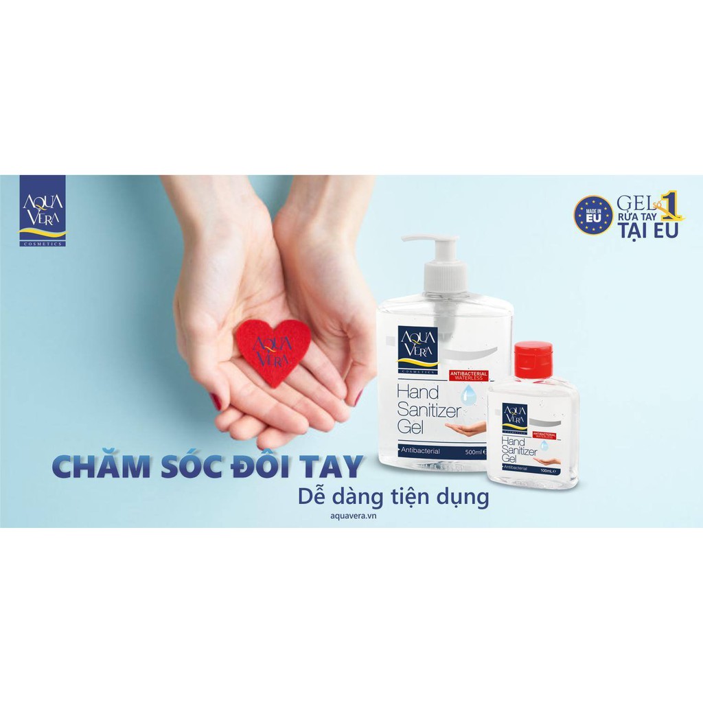 Gel rửa tay khô diệt khuẩn AQUAVERA 50ml, 100ml, 500ml