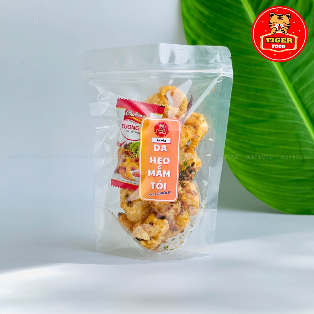 COMBO 3 túi Da heo tỏi ớt /mắm tỏi - Da cá trứng muối GIÒN TAN SIÊU NGON TIGER FOOD Ăn vặt Sài Gòn
