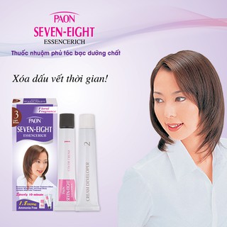 Nhuộm phủ bạc Dưỡng chất cao cấp Paon Seven Eight, Màu Nâu Sáng số 3 (50g + 50g)