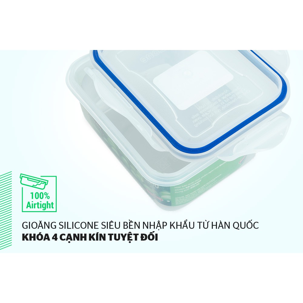 Bộ 3 hộp bảo quản thực phẩm ngăn mát BioZone KB-CO440P dung tích 440ml