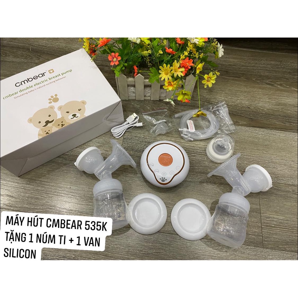 [CÓ MÁT XA] Máy hút sữa điện đôi Cmbear, Hút êm, massage, kích sữa tốt