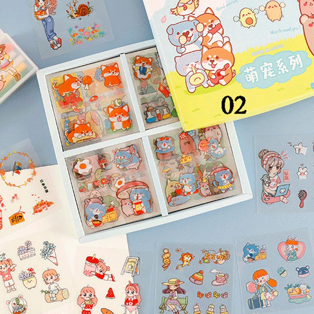 Bộ Nhãn Dán Hình Thú Cưng Dễ Thương Không Thấm Nước Chất Lượng Cao DIY