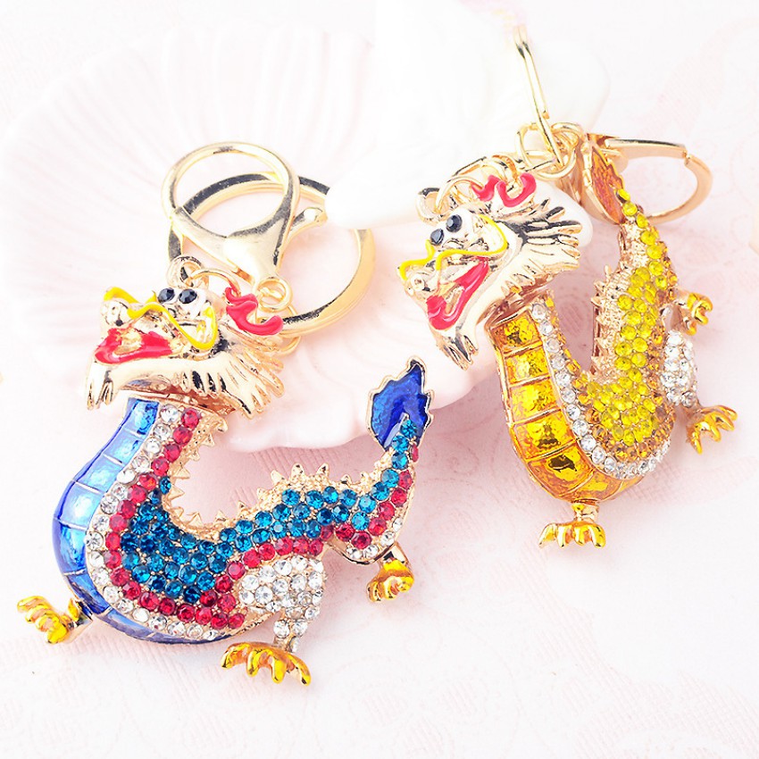 Móc Khóa Hợp Kim Cao Cấp Hình Rồng Zodiac Siêu Dễ Thương Chọn Màu