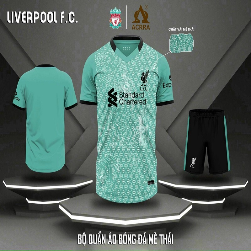 Quần Áo Bóng Đá Liverpool Xanh Ngọc Vải Mè Thái Sang Xịn Mịn - Áo Đá Banh Đẹp PP Bởi Be Happy Sport