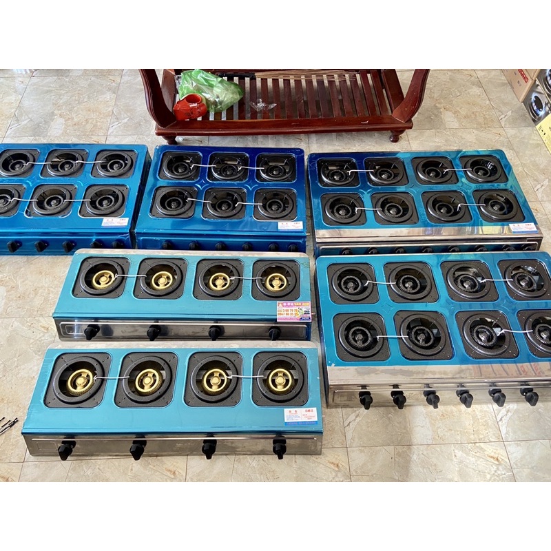 Bếp Mỳ Cay 8 lò 8 cửa - Bếp bánh xèo 8 lò - bếp 8 lò inox