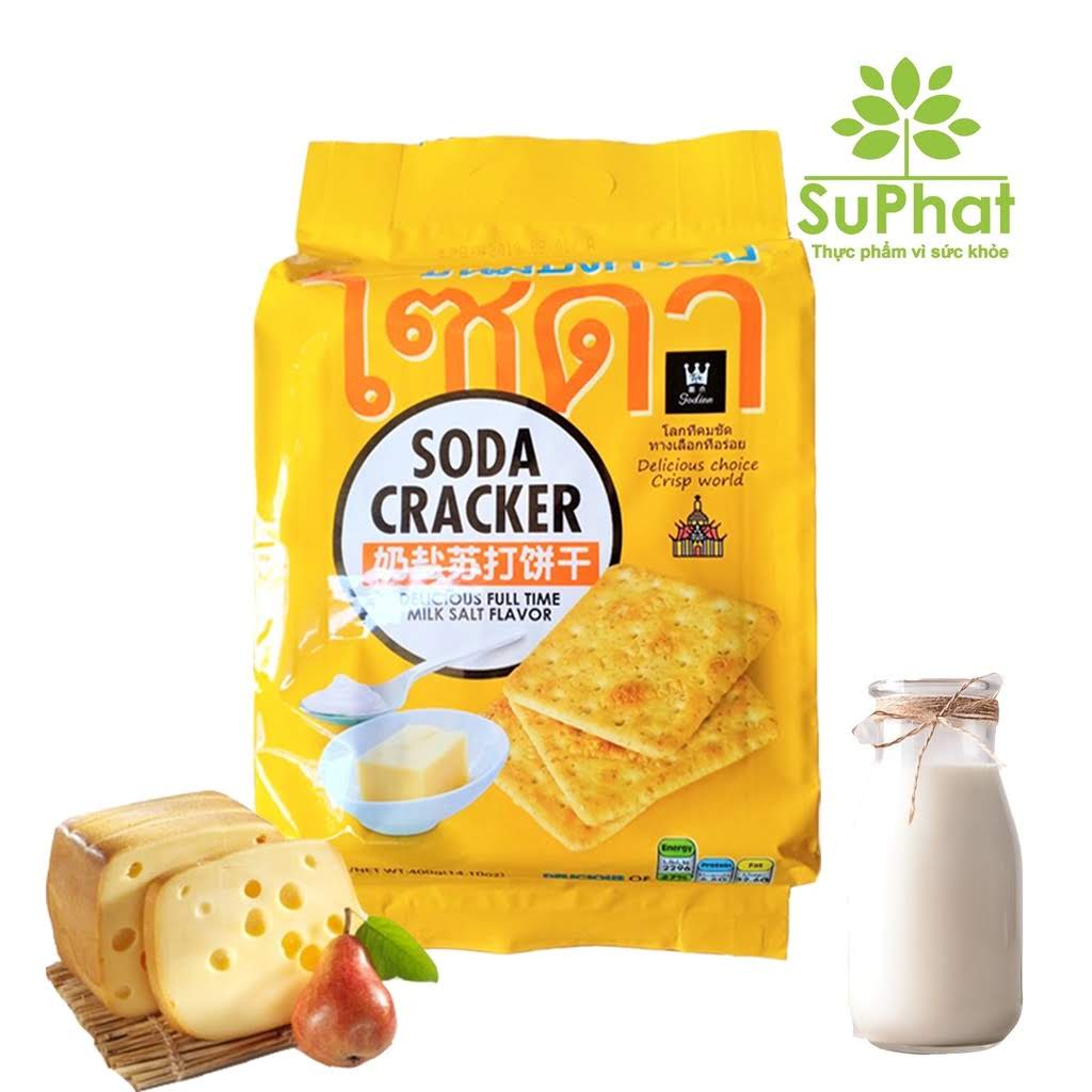 [ Bánh quy dinh dưỡng ] BÁNH SODA CRACKER MẶN Thái Lan gói lớn 400g.