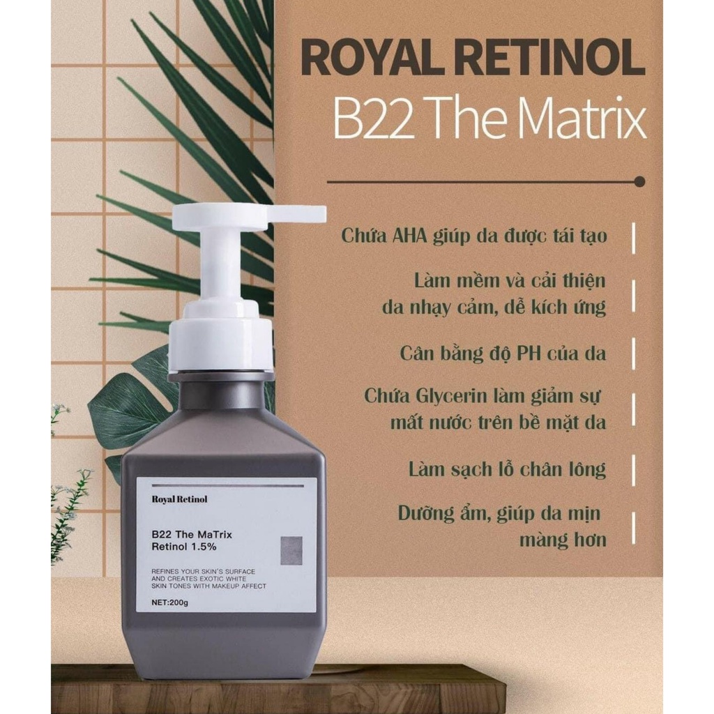 Ủ trắng body Royal Retinol B22 The Matrix kích trắng da cấp tốc mềm mịn mờ thâm ngừa lão hóa 200g