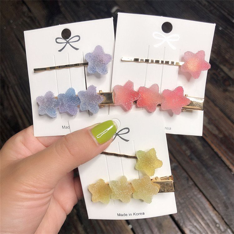 [FREESHIP] Kẹp tóc kẹo dẻo hình trái tim ngôi sao đáng yêu, kẹp tóc phụ kiện xinh xắn phiên bản Hàn Quốc