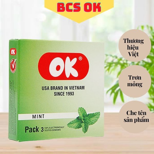 Bao cao su OK / Bao cao su Việt Nam chất lượng cao mùi tùy chọn - bcs lẻ