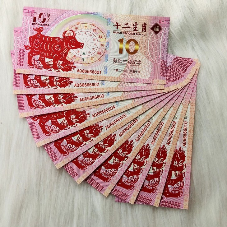 [Lì Xì Tết ] Tiền Con Trâu Macao 10 100 Patacas Kỷ Niệm Năm 2021 Tân Sửu - Tặng Kèm Bao Lì Xì Tết | BigBuy360 - bigbuy360.vn