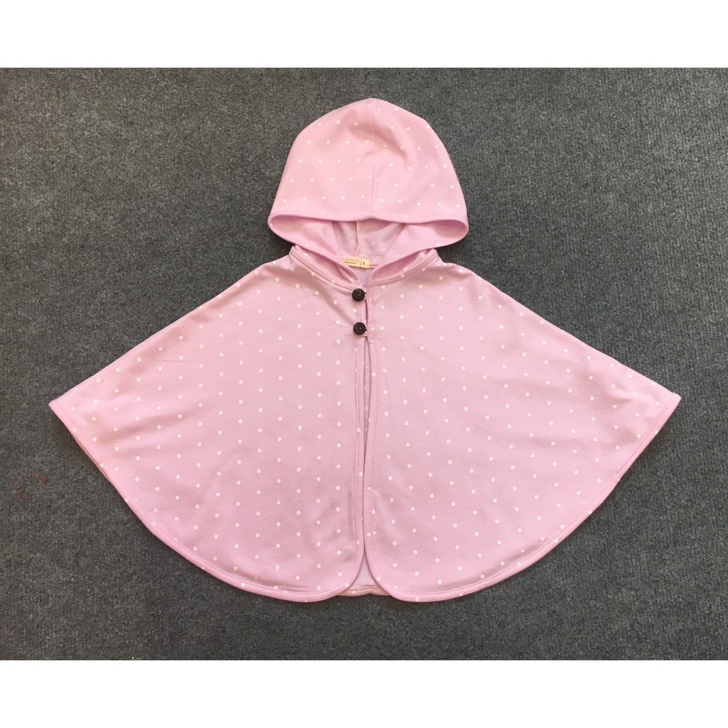 [Ảnh thật] - Chính hãng - Áo choàng cotton chống nắng 100% cotton Ponchoni ( Hồng chấm bi trắng )