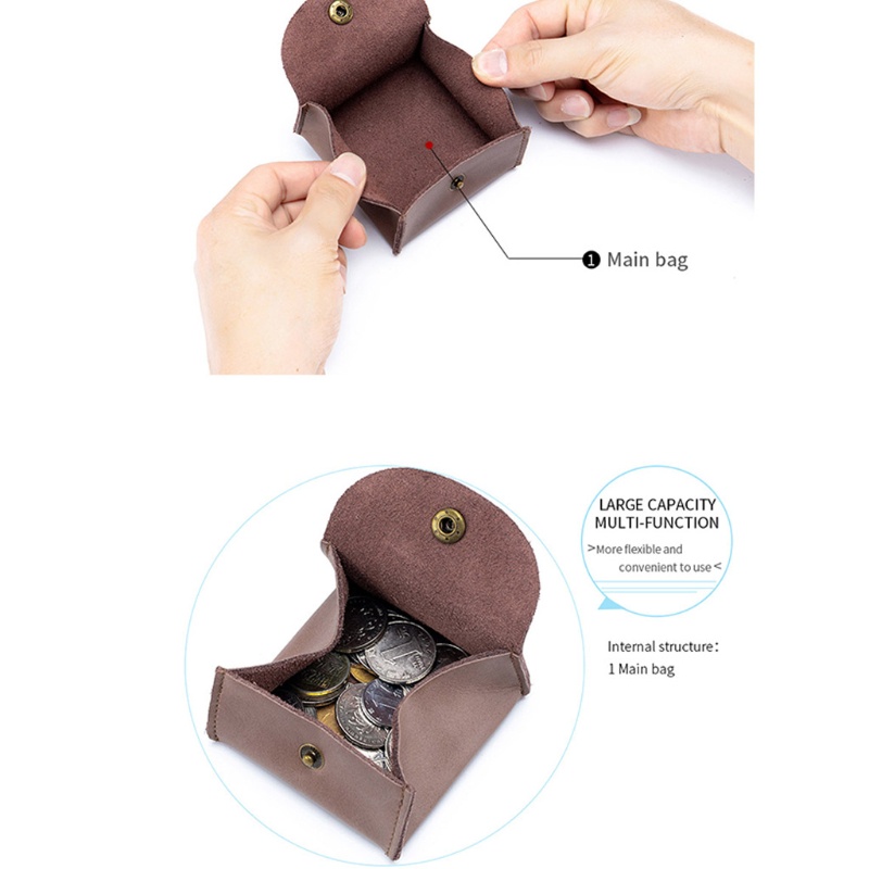 Ví Da PU Đựng Tiền Xu / Tai Nghe Tiện Lợi Du Lịch