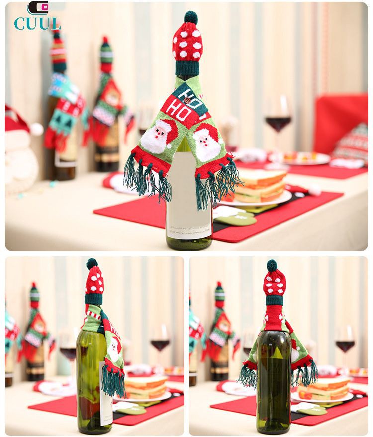 Vỏ Bọc Chai Rượu Hoạ Tiết Giáng Sinh Dễ Thương