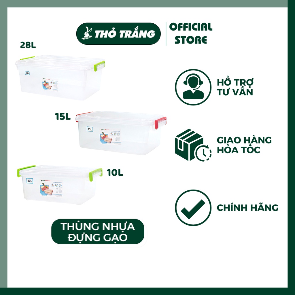 Thùng Nhựa Trong Đựng Gạo, Thực Phẩm Đa Năng (10L - 15L - 28L) Hiệp Thành