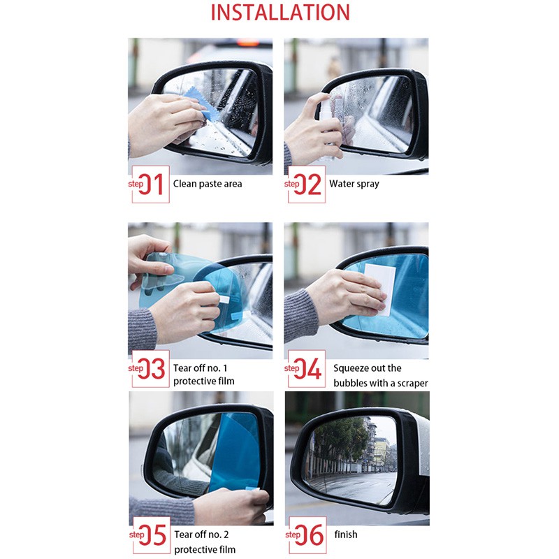 Phim dán cửa sổ ô tô gương chiếu hậu SEAMETAL chống mưa chống sương mù trong suốt