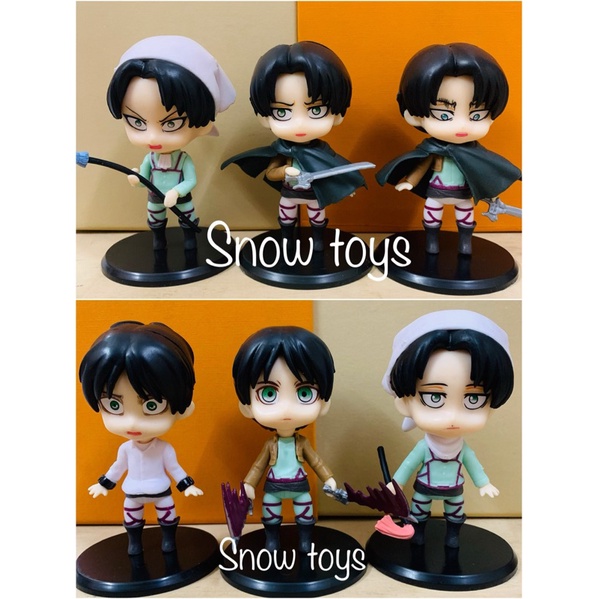 Mô hình Attack On Titan - AOT - Đại chiến Titan - Eren Yeager & Levi Ackerman - Cao khoảng 10cm - Bán lẻ