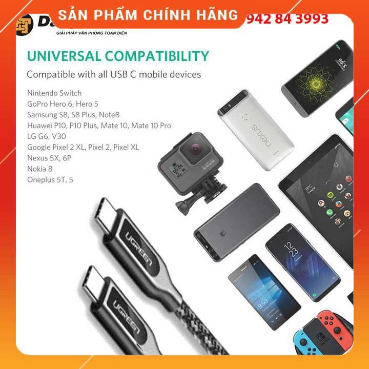 Cáp USB-C sang USB-C Ugreen 50224 dài 1m lõi hợp kim dailyphukien