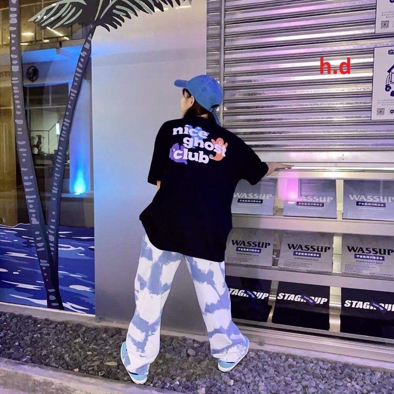 Áo thun Nice Ghost🦋 chất cotton mềm mịn🦋form thụng tay lỡ🦋dáng unisex🦋freesize nam nữ cá tính Hè