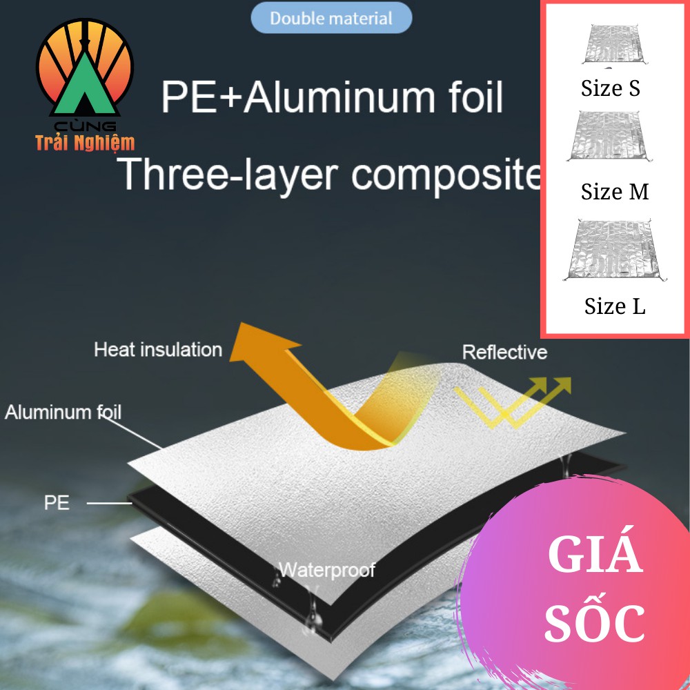 Thảm Dã Ngoại Naturehike Tráng Nhôm Phản Quang Hai Mặt Cách Nhiệt, Chống Thấm Nước Cho Cắm Trại NH20FCD03