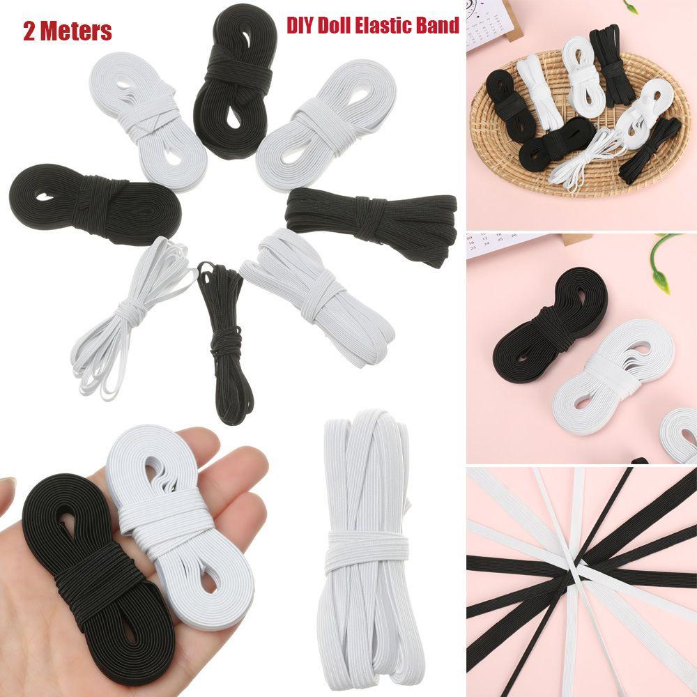 Dây Cao Su Co Giãn 2M 0.3 / 0.6 / 0.8 / 1cm Làm Vòng Đeo Đầu Cho Búp Bê