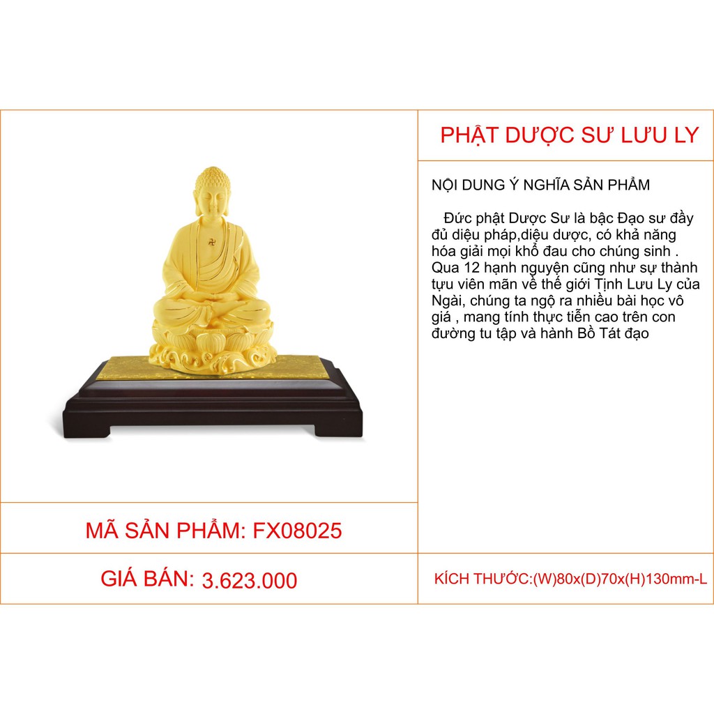 Quà tặng Kim Bảo Phúc DOJI - Phật Dược Sư Lưu LyFX08025