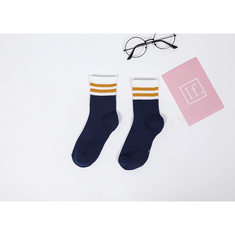 1 Đôi Tất Cotton Kẻ Sọc Thời Trang Xuân Thu Cho Bé