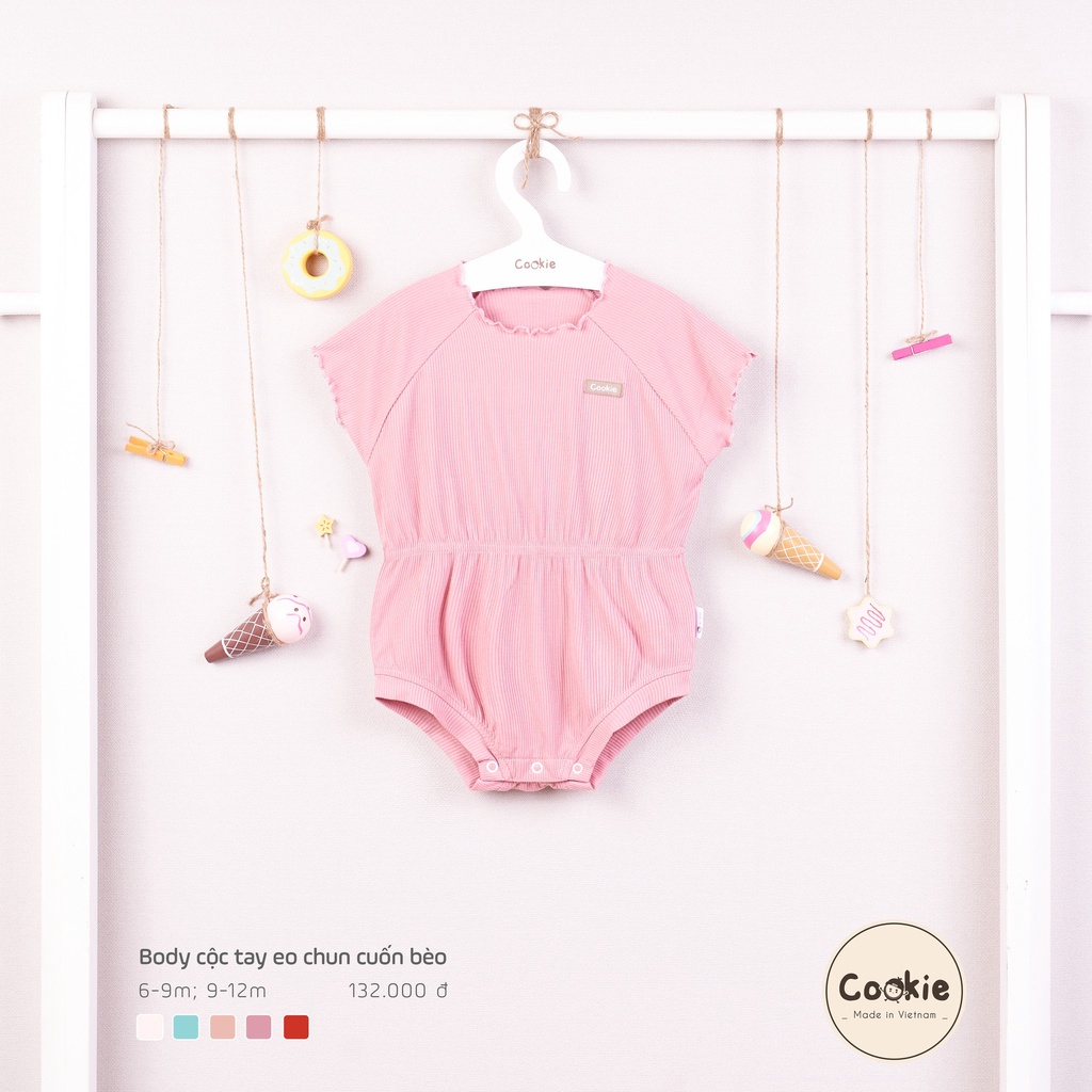 Bodysuit cộc tay eo chun cuốn bèo bé gái Cookie