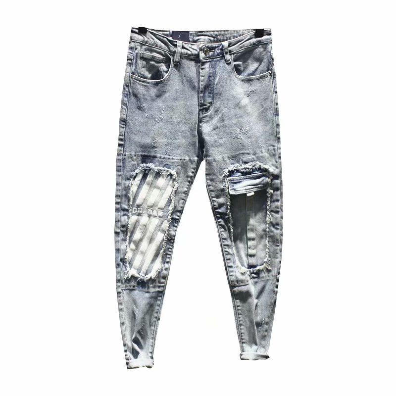 Quần jeans rách lớn màu sáng thời trang dành cho nam