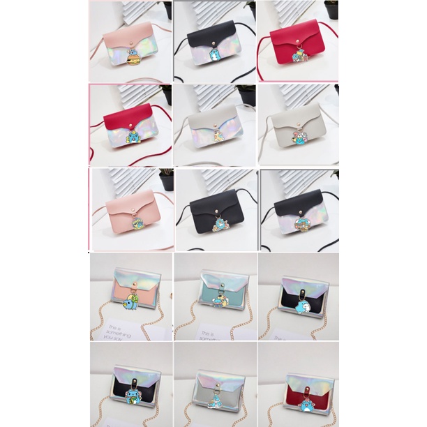 Túi đeo chéo hologram bare bear cute molang pusheen gấu brown tonton khủng long hoàng đế mèo capoo TXHI4