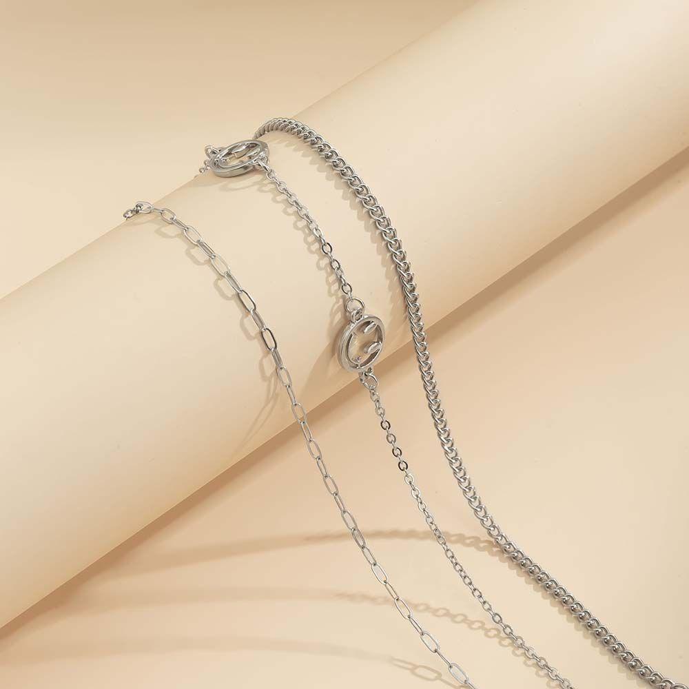 Vòng Cổ Choker Mặt Cười Hình Học Rỗng Phong Cách Hip Hop Punk Hàn Quốc Làm Quà Tặng Cho Bạn Bè