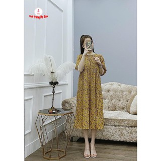 Váy bầu hoa nhí phối ren ( ảnh thật ) (shop Tatoco)