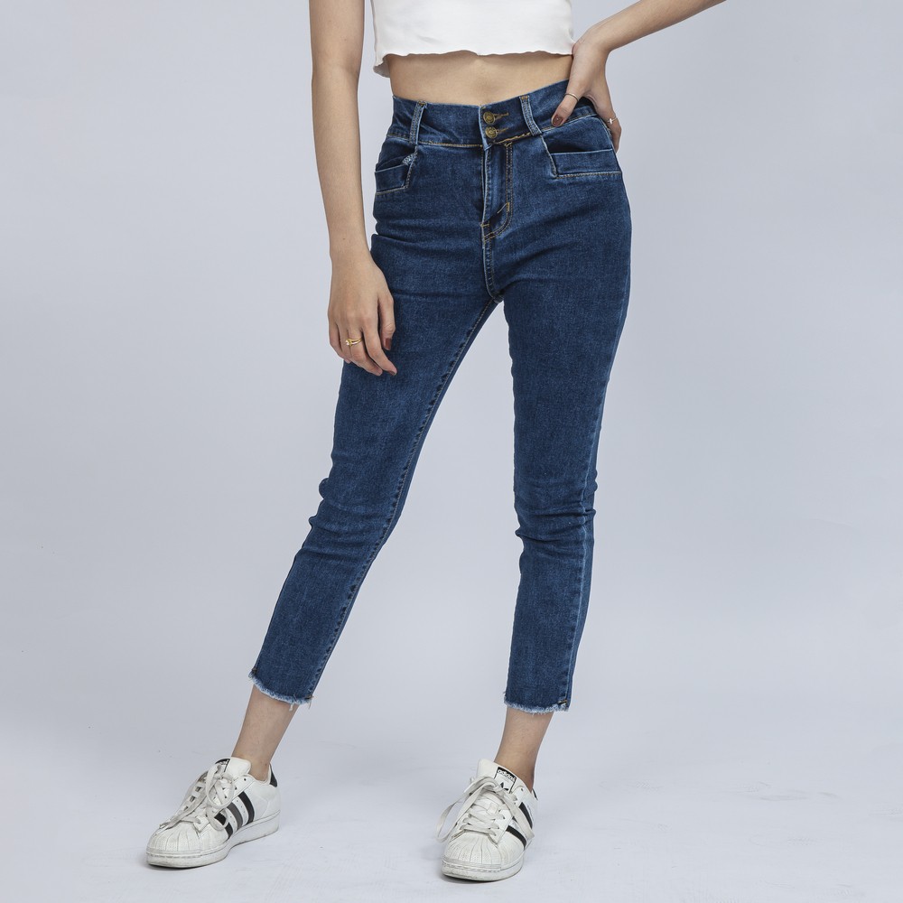 Quần Jean Nữ Co Dãn Cạp Cao 2 Nút Co Giãn Thời Trang Cao Cấp Giãn QR06. InsideShop.03 | BigBuy360 - bigbuy360.vn