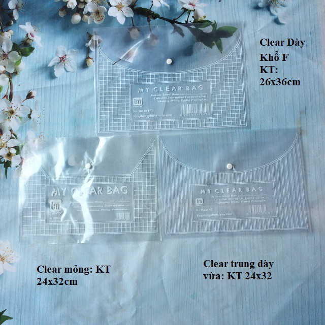 [GIÁ SỐC] Túi đựng hồ sơ tài liệu MY CLEAR BAG Loại Dày Đẹp [Văn Phòng Phẩm Minh Hạnh]