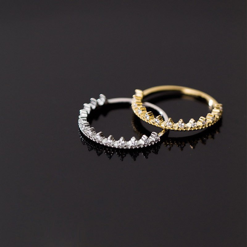 Nhẫn vương miện bạc 925, nhẫn nữ bạc Ý 925 mạ vàng 14k cao cấp DUYSON SILVER [NXK4]