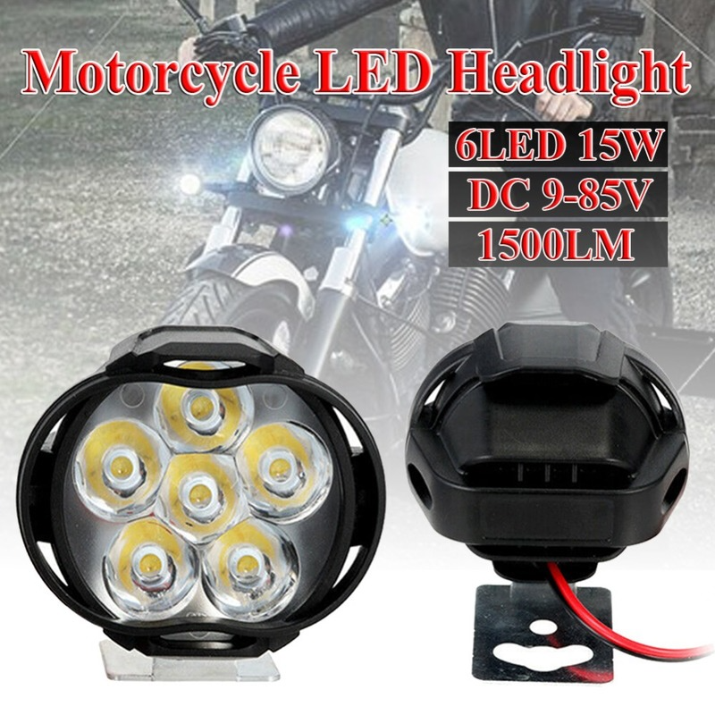 Set 2 đèn pha 6 bóng led 1500lm siêu sáng mạnh mẽ dành cho xe moto