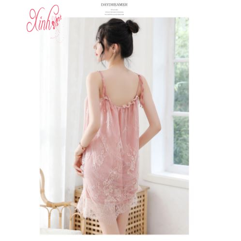 Đầm Ngủ, Váy Ngủ MS5174 Hai Dây Phối Ren Sexy Girl | BigBuy360 - bigbuy360.vn