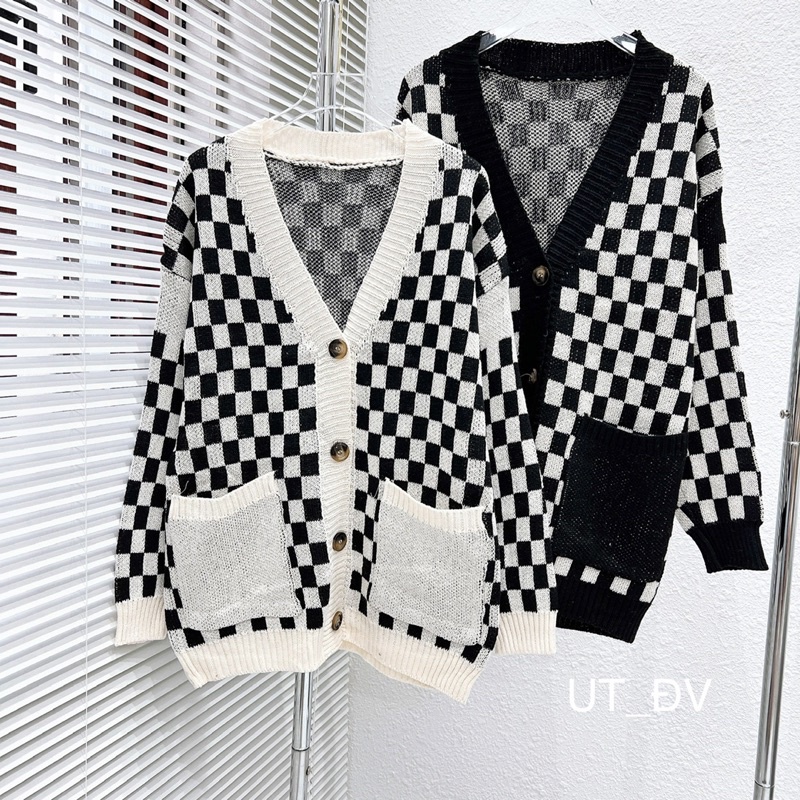 Áo Khoác Len Cardigan Phối Túi Hàng Quảng Châu Cao Cấp